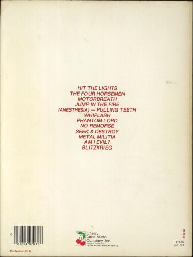 Metallica Kill 'Em All book US METBKKI832516