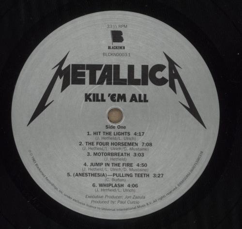 Metallica Kill 'em All vinyl LP album (LP record) US METLPKI876675