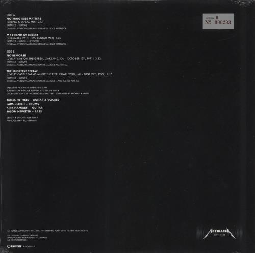 Metallica Leftovers From The Black Album Box Set - Metallica Vinyl Club 8 -Sealed 12" vinyl single (12 inch record / Maxi-single) US MET12LE869335