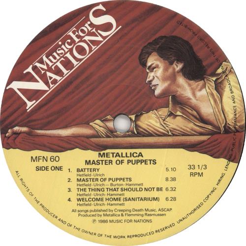 Metallica Master Of Puppets + Insert vinyl LP album (LP record) UK METLPMA584373