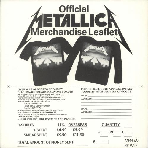 Metallica Master Of Puppets + Insert vinyl LP album (LP record) UK METLPMA584373