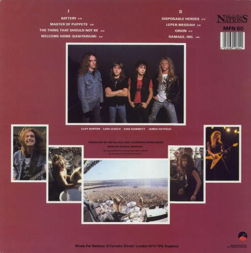 Metallica Master Of Puppets - Mispress vinyl LP album (LP record) UK METLPMA820213