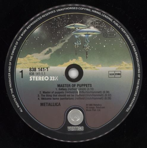 Metallica Master Of Puppets vinyl LP album (LP record) UK METLPMA254141