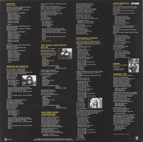 Metallica Master Of Puppets vinyl LP album (LP record) UK METLPMA254141