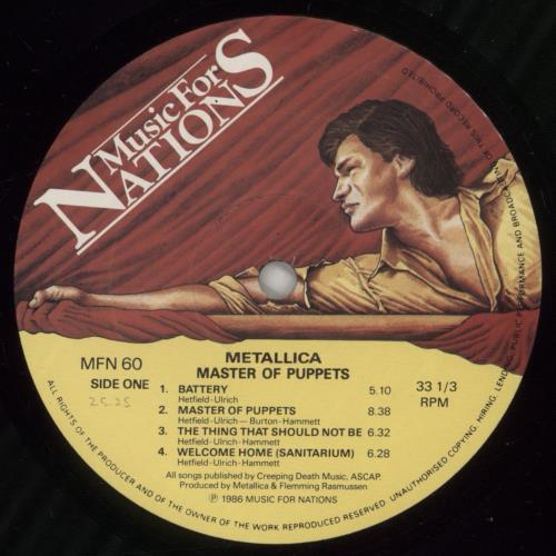 Metallica Master Of Puppets vinyl LP album (LP record) UK METLPMA654179