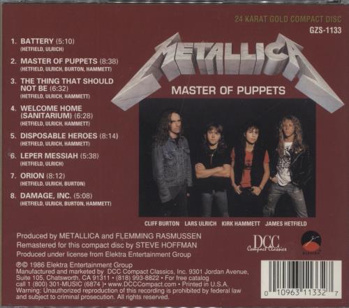 Metallica Master Of Puppets CD album (CDLP) US METCDMA820021