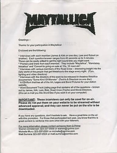 Metallica Maytallica 4-CD album set US MET4CMA297076