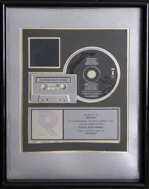 Metallica Metallica award disc US METAWME241667