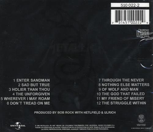 Metallica Metallica CD album (CDLP) Colombian METCDME263437