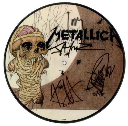 Metallica One - Autographed 10" Vinyl Picture Disc (10 inch Record Single) UK MET1PON520196