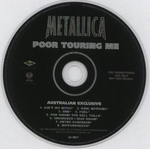 Metallica Poor Touring Me CD single (CD5 / 5") Australian METC5PO148571
