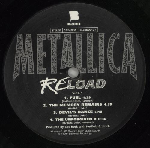 Metallica Reload - 180 Gram 2-LP vinyl record set (Double LP Album) US MET2LRE876650
