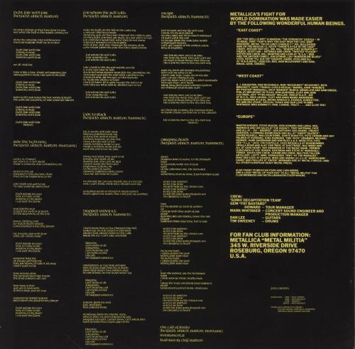 Metallica Ride The Lightning - 1st - French Press + Insert & Mag vinyl LP album (LP record) UK METLPRI757935