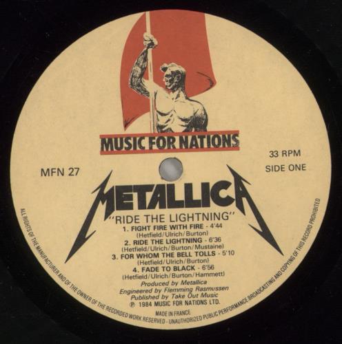 Metallica Ride The Lightning - 1st - French Press - VG vinyl LP album (LP record) UK METLPRI880489