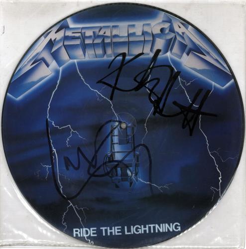 Metallica Ride The Lightning - Autographed picture disc LP (vinyl picture disc album) UK METPDRI765885