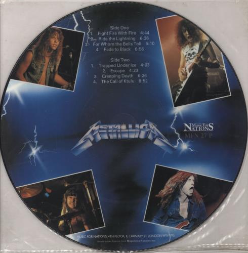 Metallica Ride The Lightning - Autographed picture disc LP (vinyl picture disc album) UK METPDRI765885