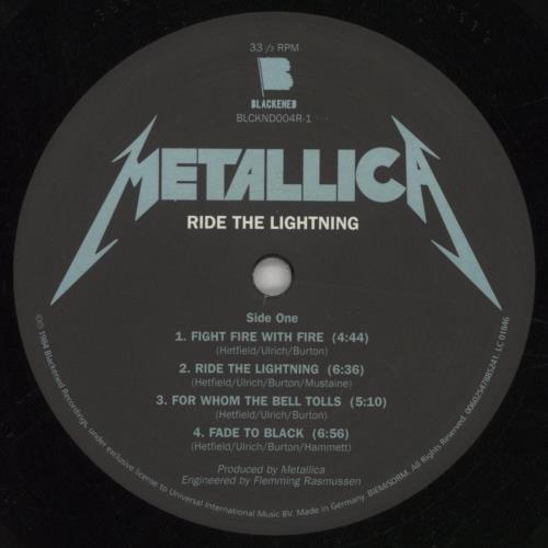 Metallica Ride The Lightning - Remastered vinyl LP album (LP record) UK METLPRI849233
