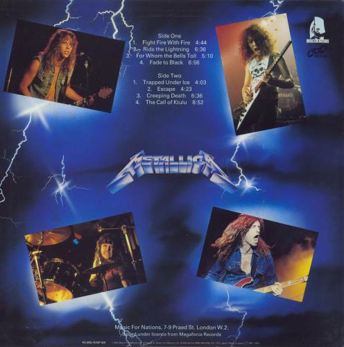 Metallica Ride The Lightning vinyl LP album (LP record) Japanese METLPRI208104