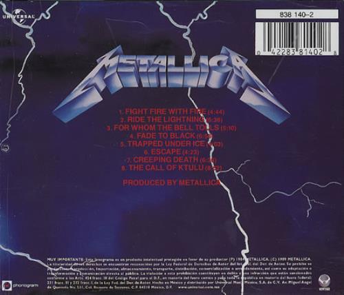 Metallica Ride The Lightning CD album (CDLP) Mexican METCDRI261249