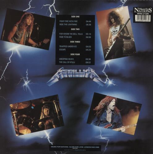 Metallica Ride The Lightning 2-LP vinyl record set (Double LP Album) UK MET2LRI835674
