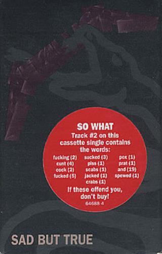 Metallica Sad But True cassette single US METCSSA83646