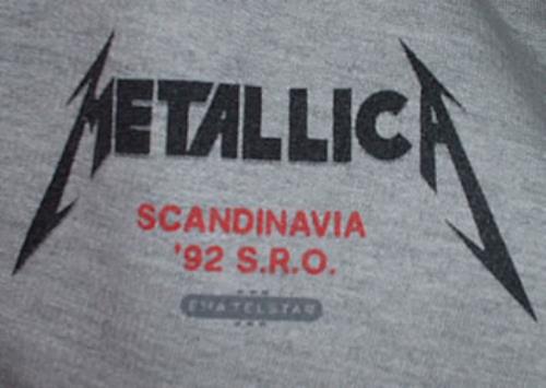 Metallica Scandinavia '92 S.R.O. clothing Swedish METMCSC322795
