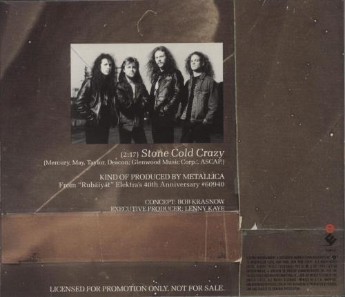 Metallica Stone Cold Crazy CD single (CD5 / 5") US METC5ST79399