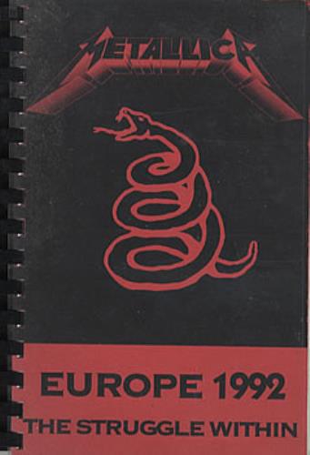 Metallica The Struggle Within Itinerary European METITTH321970