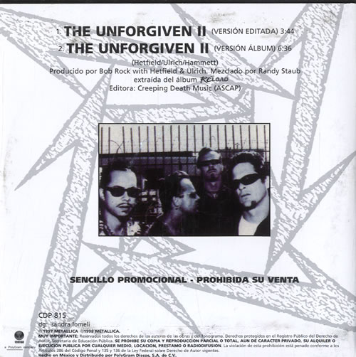 Metallica The Unforgiven Ii CD single (CD5 / 5") Mexican METC5TH109021