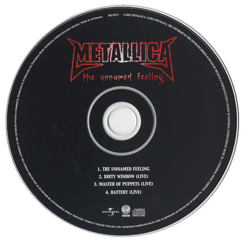 Metallica The Unnamed Feeling CD single (CD5 / 5") Australian METC5TH291526
