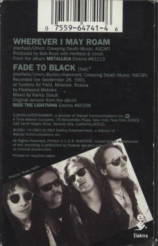 Metallica Wherever I May Roam cassette single US METCSWH06355
