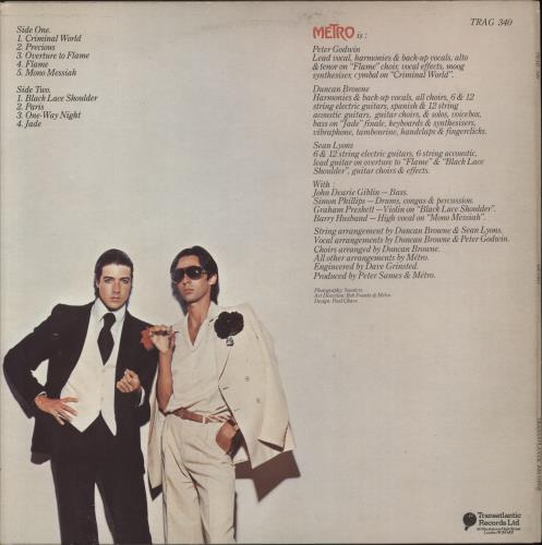 Metro Metro + Insert vinyl LP album (LP record) UK ETOLPME791697