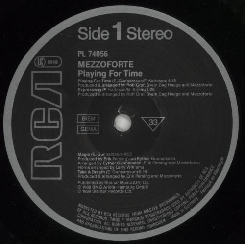 Mezzoforte Playing For Time vinyl LP album (LP record) UK MZOLPPL722042