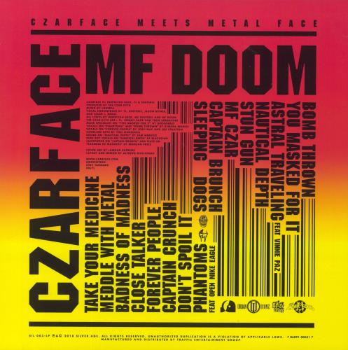 MF Doom Czarface Meets Metalface vinyl LP album (LP record) US 1IKLPCZ826671