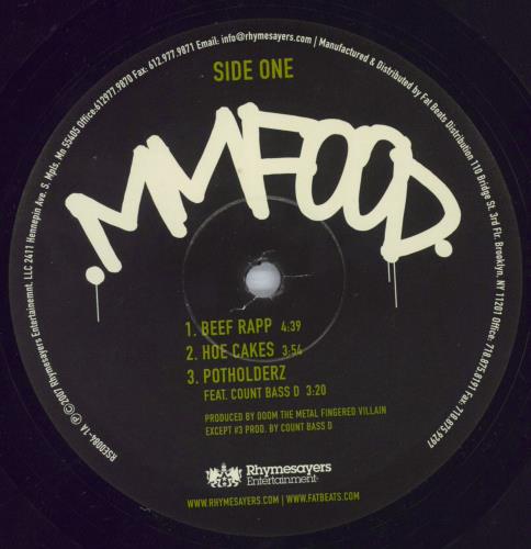 MF Doom MM..Food - Mispress 2-LP vinyl record set (Double LP Album) US 1IK2LMM821737