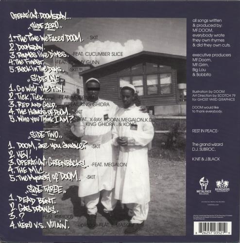 MF Doom Operation: Doomsday 2-LP vinyl record set (Double LP Album) US 1IK2LOP889089