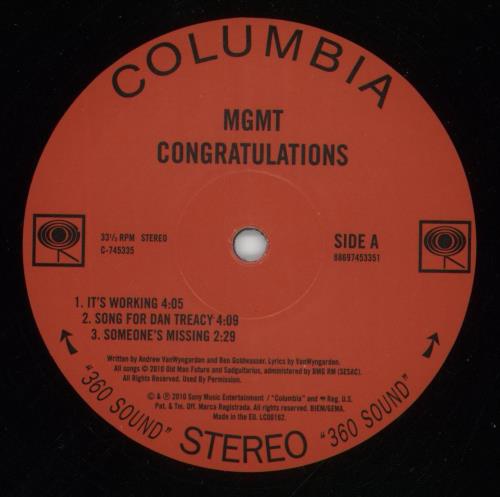 MGMT Congratulations - 180gram Vinyl - EX 2-LP vinyl record set (Double LP Album) UK MU62LCO879876