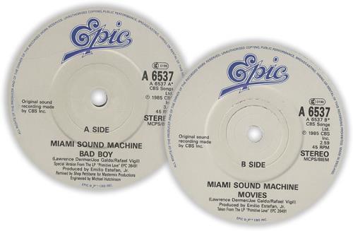 Miami Sound Machine Bad Boy 7" vinyl single (7 inch record / 45) UK MSM07BA287977