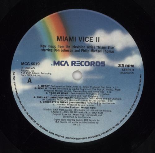 Miami Vice Miami Vice II vinyl LP album (LP record) UK MIVLPMI619211