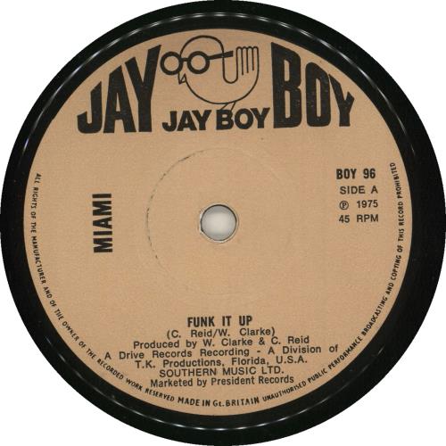 Miami Funk It Up 7" vinyl single (7 inch record / 45) UK MI-07FU728809