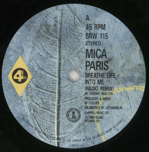 Mica Paris Breathe Life Into Me 7" vinyl single (7 inch record / 45) UK MIC07BR710569