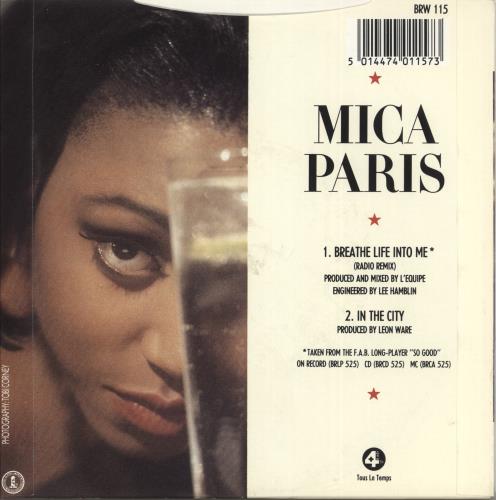 Mica Paris Breathe Life Into Me 7" vinyl single (7 inch record / 45) UK MIC07BR710569