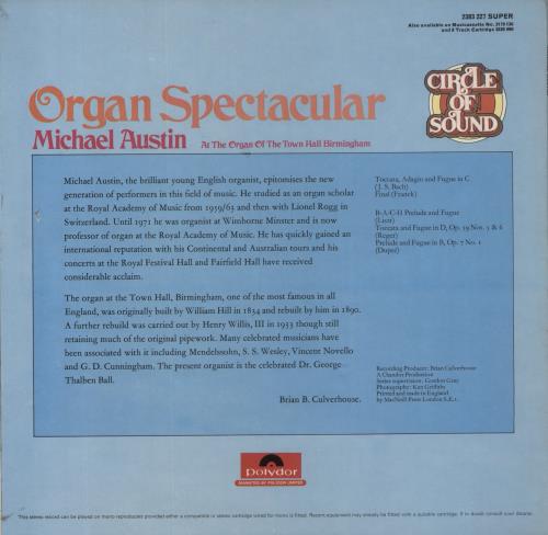 Michael Austin Organ Spectacular vinyl LP album (LP record) UK NZLLPOR641315