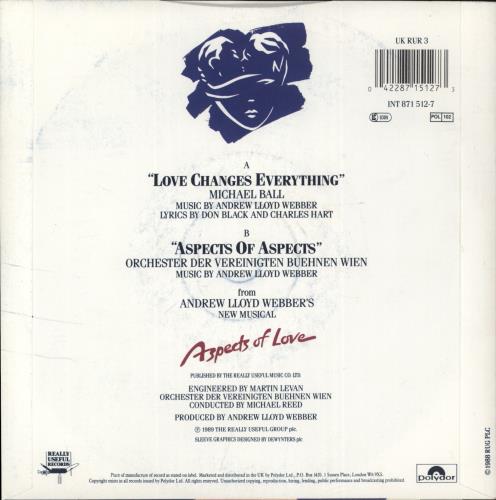 Michael Ball Love Changes Everything 7" vinyl single (7 inch record / 45) UK MBA07LO201676