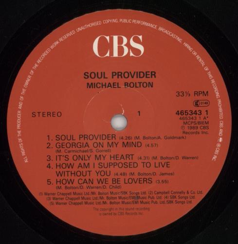 Michael Bolton Soul Provider vinyl LP album (LP record) UK BOLLPSO250511
