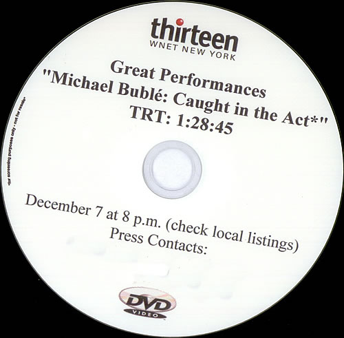 Michael Buble Caught In The Act promo DVD-R US M6YDRCA418224
