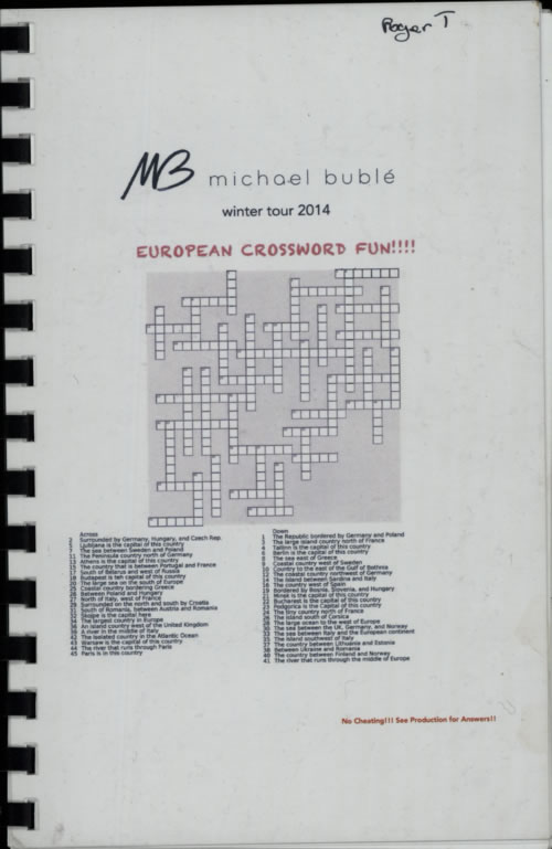 Michael Buble Winter Tour 2014 Itinerary UK M6YITWI613913