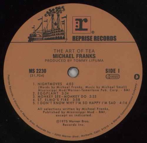 Michael Franks The Art Of Tea vinyl LP album (LP record) US M6DLPTH869343