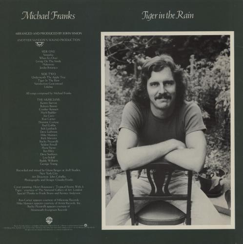 Michael Franks Tiger In The Rain vinyl LP album (LP record) US M6DLPTI760291