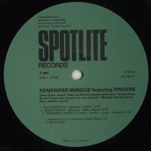 Michael Garrick Remember Mingus vinyl LP album (LP record) UK MDQLPRE851900